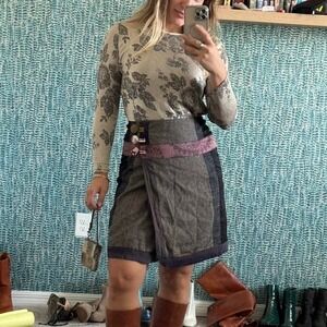 St. Martins Y2K wrap patchwork skirt